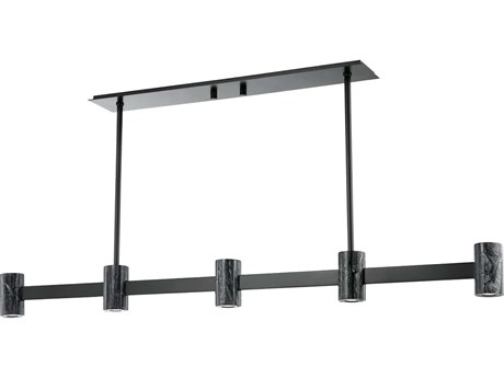 Hudson Valley Predock 5-Light Black Brass LED Cylinder Island Pendant