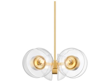 Hudson Valley Kert 6-Light Aged Brass Glass Round Chandelier