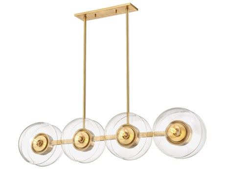 Hudson Valley Kert 8-Light Aged Brass Glass Round Island Pendant