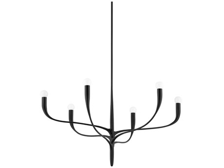 Hudson Valley Labra 6-Light Aged Iron Black Chandelier