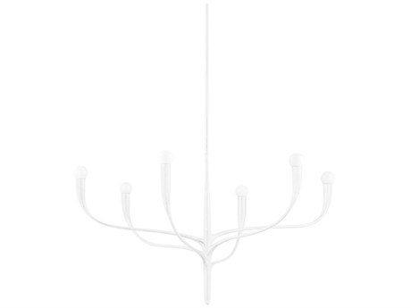 Hudson Valley Labra 6-Light White Plaster Chandelier