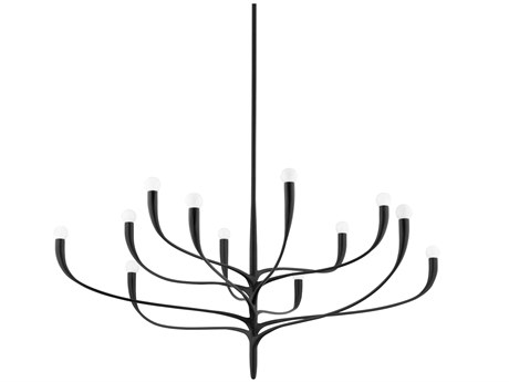 Hudson Valley Labra 12-Light Aged Iron Black Chandelier
