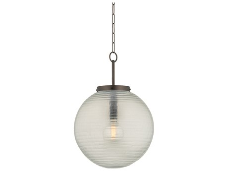 Hudson Valley Falls Mills 1-Light Distressed Bronze Globe Pendant