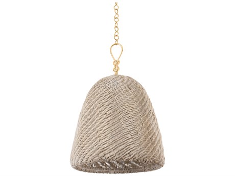 Hudson Valley Reina 1-Light Gold Leaf Gray Bell Pendant