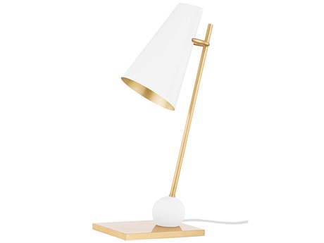 Hudson Valley Piton Aged Brass Soft White Desk Lamp
