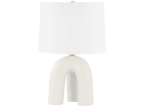 Hudson Valley Mills Pond Aged Brass Satin Ivory Table Lamp