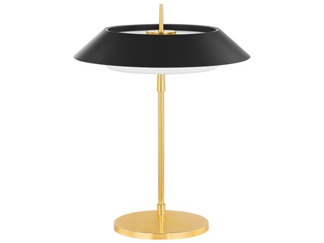 Hudson Valley Westport Aged Brass Soft Black Opal Matte Glass Table Lamp