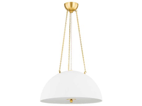 Hudson Valley Chiswick 3-Light Aged Brass Dome Pendant