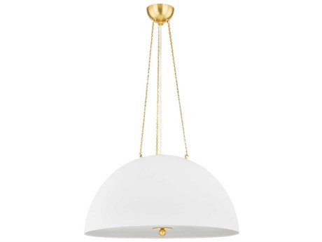 Hudson Valley Chiswick 4-Light Aged Brass Dome Pendant