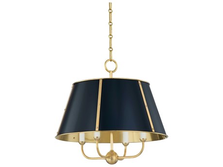 Hudson Valley Cambridge 4-Light Aged Brass darkest Blue Candelabra Empire Chandelier