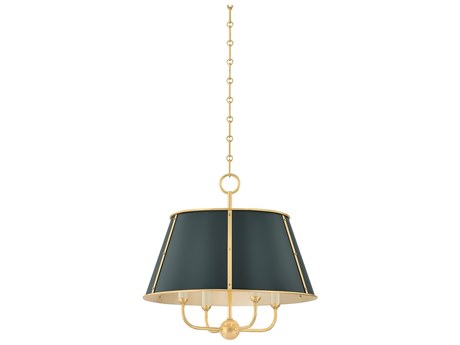 Hudson Valley Cambridge 4-Light Aged Brass Soft Studio Green Candelabra Chandelier