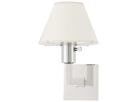 Hudson Valley Leeds 1-Light Polished Nickel Cream Paper Wall Sconce