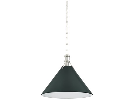 Hudson Valley Painted No. 2 1-Light Polished Nickel Soft Studio Green Pendant