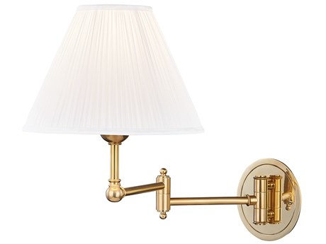 Hudson Valley Signature 1-Light Aged Brass Swing Wall Sconce