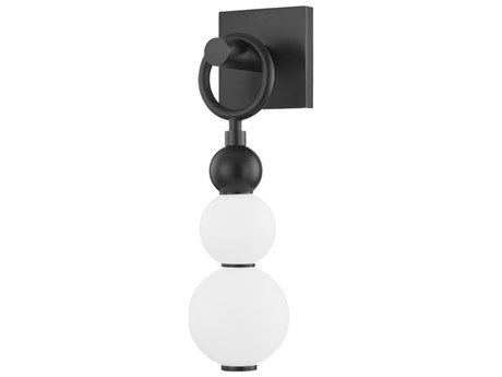 Hudson Valley Perrin 1-Light Black Brass Glass LED Wall Sconce