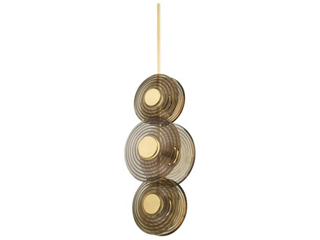 Hudson Valley Griston 6-Light Aged Brass Glass LED Round Mini Pendant