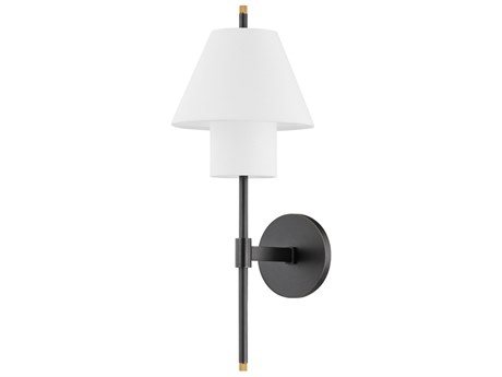 Hudson Valley Glenmoore 1-Light Aged Brass Black Wall Sconce