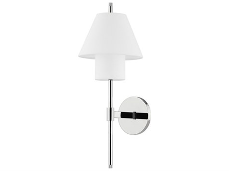 Hudson Valley Glenmoore 1-Light Polished Nickel White Wall Sconce