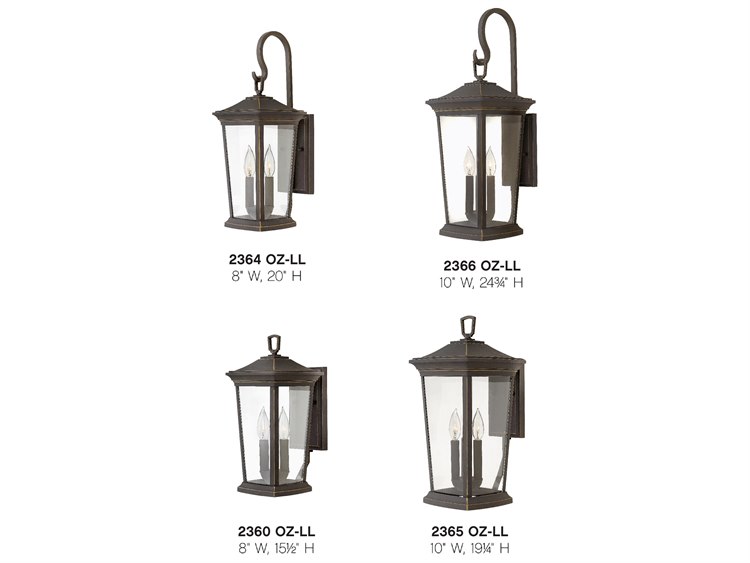 Hinkley Bromley 3-Light Outdoor Wall Light Oil Rubbed Bronze 4