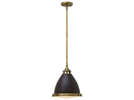 Hinkley Amelia 1-Light Buckeye Bronze Glass Bell Pendant