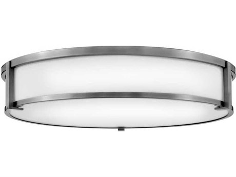 Hinkley Lowell 4-Light Antique Nickel Glass LED Flush Mount