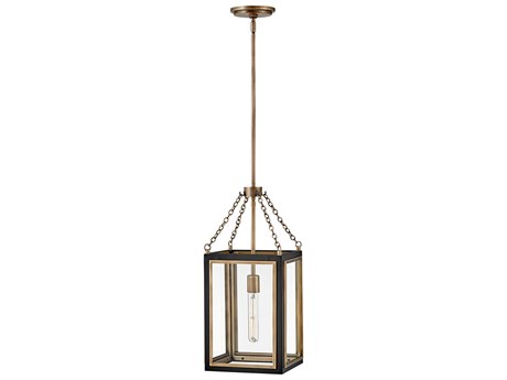 Hinkley Shaw 1-Light Black Heritage Brass Glass Mini Pendant