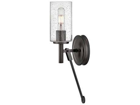Hinkley Collier 1-Light Black Oxide Glass Wall Sconce