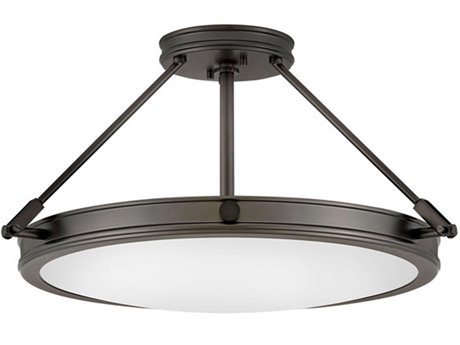 Hinkley Collier 4-Light Black Oxide Glass Bowl Semi Flush Mount