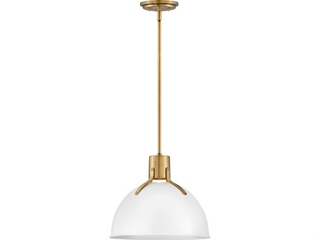 Hinkley Argo 1-Light Polished White Brass LED Bell Pendant