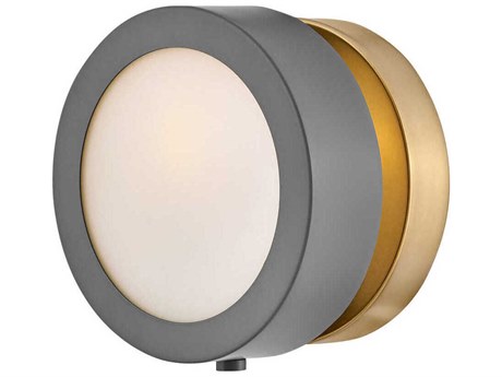 Hinkley Mercer 1-Light Dark Matte Grey Heritage Brass Glass LED Wall Sconce
