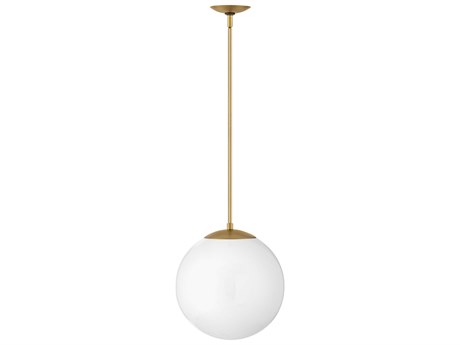 Hinkley Warby 1-Light Heritage Brass Glass Globe Pendant