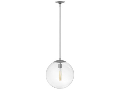 Hinkley Warby 1-Light Polished Antique Nickel Glass Globe Pendant
