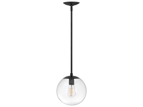 Hinkley Warby 1-Light Black Glass Globe Mini Pendant