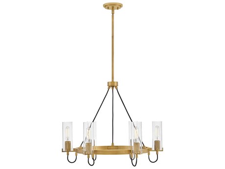 Hinkley Ryden 6-Light Heritage Brass Cylinder Chandelier