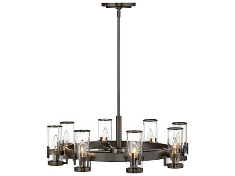 Hinkley Reeve 8-Light Black Oxide Cylinder Chandelier