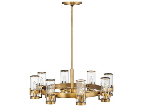 Hinkley Reeve 8-Light Heritage Brass Cylinder Chandelier