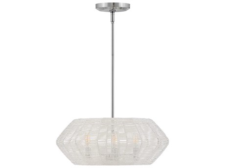 Hinkley Luca 3-Light Polished Chrome Natural Rattan Candelabra Chandelier
