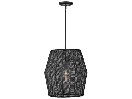 Hinkley Luca 1-Light Black Blac Rattan Pendant