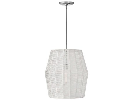 Hinkley Luca 1-Light Polished Chrome Natural Rattan Pendant