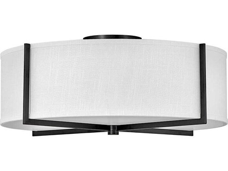 Hinkley Axis 4-Light Black Drum Flush Mount