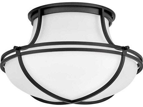 Hinkley Saddler 3-Light Black Bowl Flush Mount
