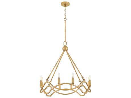 Hinkley Leona 8-Light Distressed Brass Candelabra Chandelier