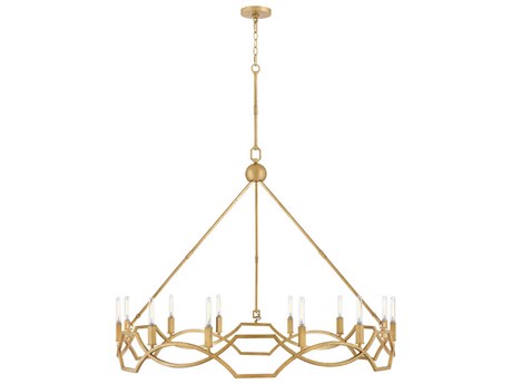 Hinkley Leona 12-Light Distressed Brass Candelabra Chandelier