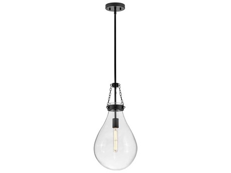 Hinkley Eloise 1-Light Black Glass Mini Pendant