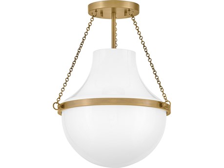 Hinkley Collins 1-Light Heritage Brass Semi Flush Mount