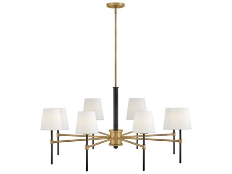 Hinkley Saunders 8-Light Black Lacquered Brass Chandelier