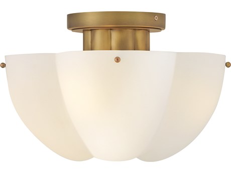 Hinkley Becca 4-Light Heritage Brass Dome Semi Flush Mount