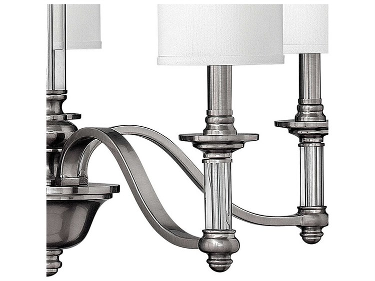 Hinkley Sussex Wide Light Brushed Nickel Cylinder Chandelier