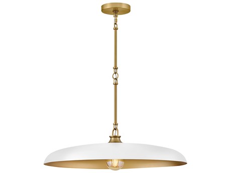 Hinkley Sadie 1-Light Lacquered Brass Chalk White Dome Pendant