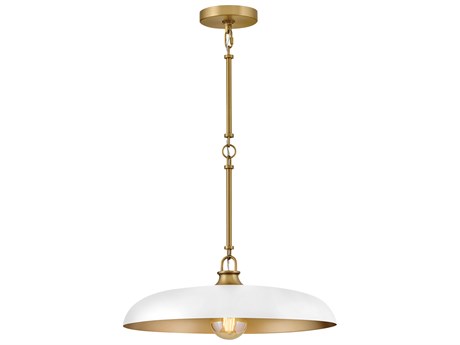 Hinkley Sadie 1-Light Lacquered Brass Chalk White Dome Pendant